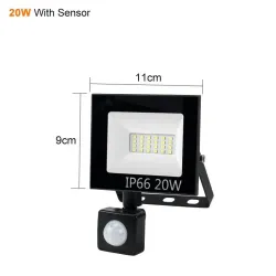 LED floodlys - udendørs reflektor - PIR bevægelsessensor - vandtæt - 10W - 20W - 30W - 50W - 100W