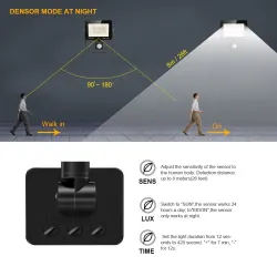 LED floodlight - outdoor reflector - with motion sensor - 20W - 30W - 50W - 100W