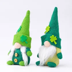 Fête de la Saint-Patrick - nain en peluche - jouet - 2 pièces