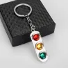 Crystal traffic lights - metal keychain