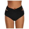 Szorty kąpielowe damskie - figi bikini - wysoki stan - skrzyżowany design - poliesterPływanie