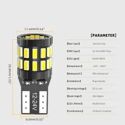 W5W - T10 - 12V - bil LED Canbus pære - 10 stk
