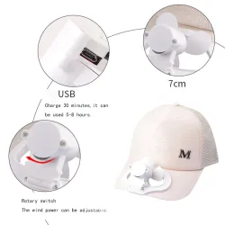 Baseballkappe - mit elektrischem Lüfter - USB - Unisex