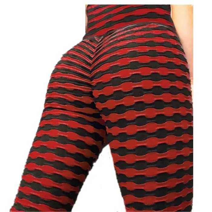 Rekbare lange legging - slankmakend - met roosterprint - fitness - yogaFitness