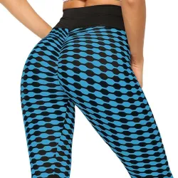 Dehnbare lange Leggings - Abnehmen - mit Gitterdruck - Fitness - Yoga