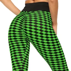 Dehnbare lange Leggings - Abnehmen - mit Gitterdruck - Fitness - Yoga