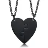 Heart pendant with necklace - custom made engraved name - 2 pieces