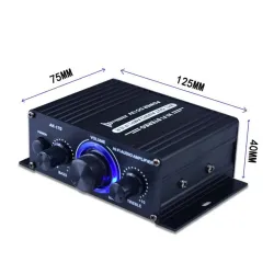 400W - DC12V - wzmacniacz mocy HiFi - samochodowy odbiornik muzyczny stereo - radio FM - MP3Wzmacniacze