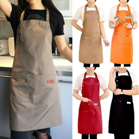 Kitchen / work apron - bib - with 2 pockets - waterproof