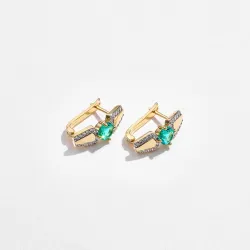 Aretes925 silver - zirconia - romantic stud earring - 2pcs