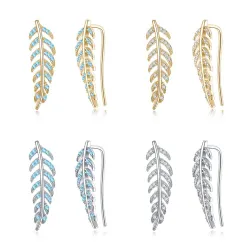 Kristallen bladeren oorbellen - 925 sterling zilverOorbellen