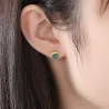 Aretes925 sterling silver - solid stud earrings - malachite