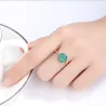 925 sterling silver - 18k plated - green malachite ring - women