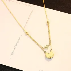 925 sterling silver necklace - with gold chain - malachite