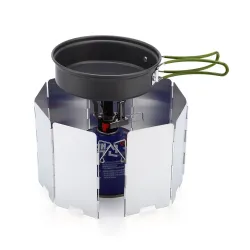 Gas stove windshield - 9 plates - foldable - outdoor / camping