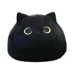 Zwarte kat - katoenen kussen - knuffelKnuffels