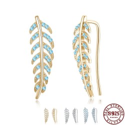 Aretes925 sterling silver - leaf stud earrings - 2pcs