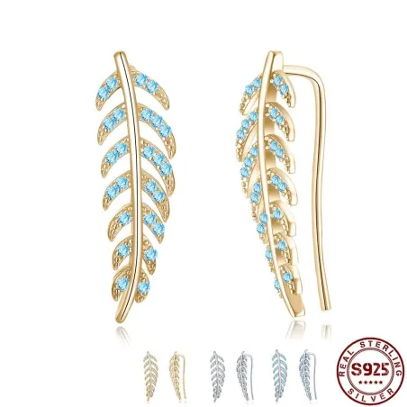 Kristallen bladeren oorbellen - 925 sterling zilverOorbellen