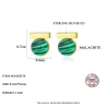 Aretes925 sterling silver - solid stud earrings - malachite