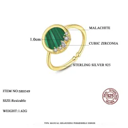 925 sterling silver - ring - resizable - with zirconia decorations
