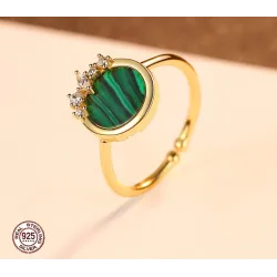 925 sterling silver - ring - resizable - with zirconia decorations