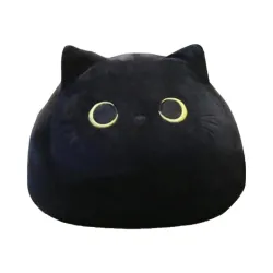 Zwarte kat - katoenen kussen - knuffelKnuffels