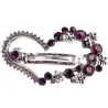 Fleur en forme de coeur cristal - épingle à cheveux
