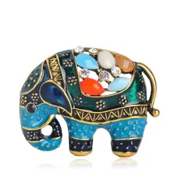 éléphant de Thaïlande avec des cristaux - broche