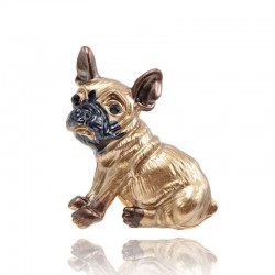 Kleiner Hund - vergoldet Brosche