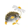 Small hedgehog with a flower - brooch