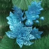 Artificial flowers with glitter - Christmas tree - 1pc