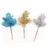 Artificial flowers with glitter - Christmas tree - 1pc