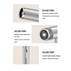Professional hair dryer- ionic - grey - 220V