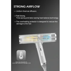 Professional hair dryer- ionic - grey - 220V