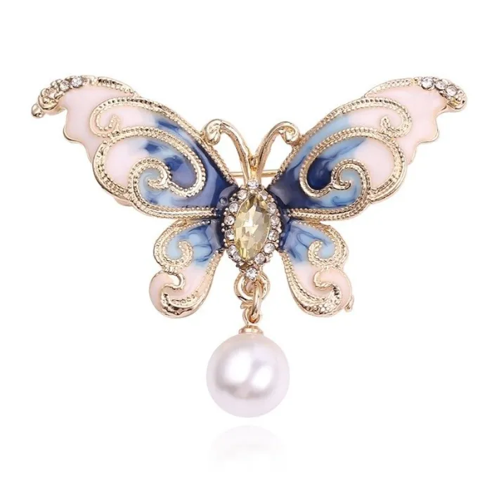 Crystal brooch - butterfly - hanger - leaves