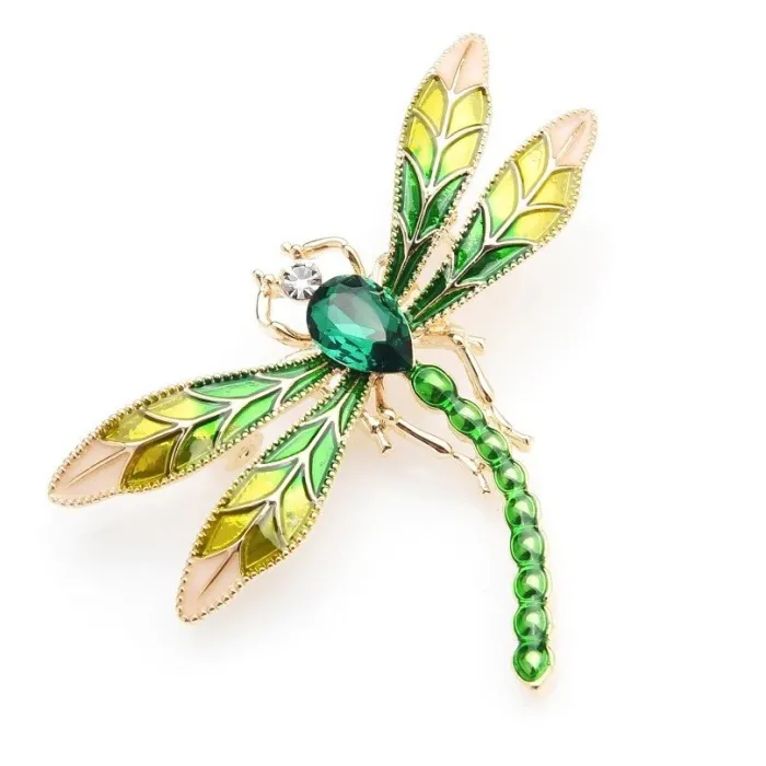 Crystal dragonfly - brooch