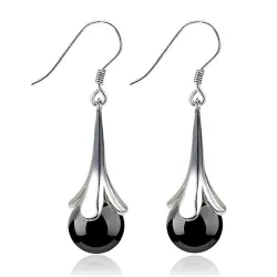 Glamourous earrings for women - with bead decoration