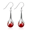Elegant long earrings with opal