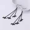 Black bats - triple chain - long earringsEarrings