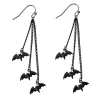Long earrings with bat decoration - Halloween props