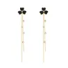 AretesClover tassel earrings for women - with crystal decoration
