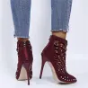 Suede studded pumps - high heels with a back zipper