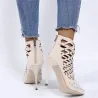 Suede studded pumps - high heels with a back zipper