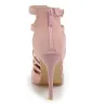Sexy suede high heels - pumps - with a zipper and a buckle