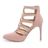 Sexy suede high heels - pumps - with a zipper and a buckle