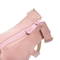Sexy suede high heels - pumps - with a zipper and a buckle