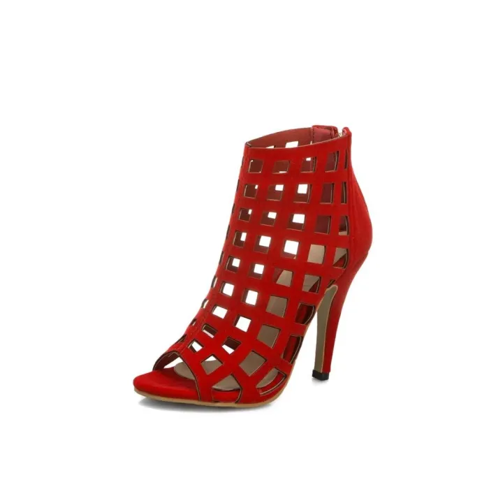 Peep toe fishnet pumps - with a back zipper