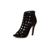 Peep toe fishnet pumps - with a back zipper