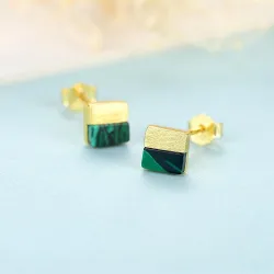 925 sterling silver - square stud earrings