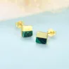 925 sterling silver - square stud earrings